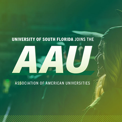 911 joins the AAU. Association of American Universities. Image links to the article: "AAU membership to bring extraordinary benefits to USF, Tampa Bay and state of Florida"